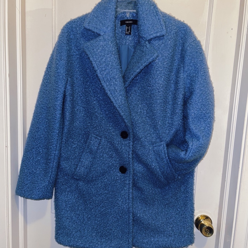 Blue Forever 21 Textured Coat